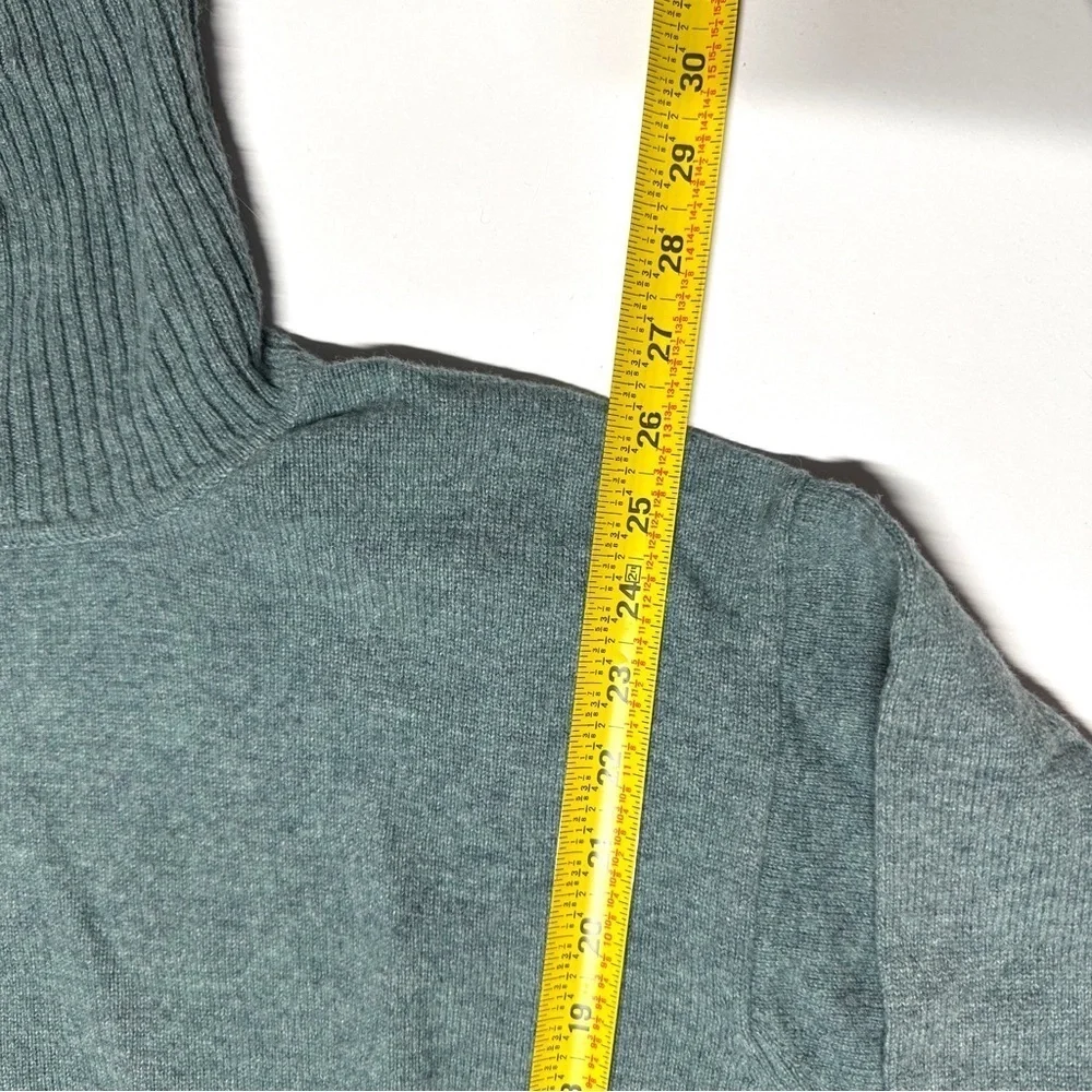 Men L.L. Bean XXL Lambswool Nylon Blue Turtleneck Sweater Casual Winter Preppy